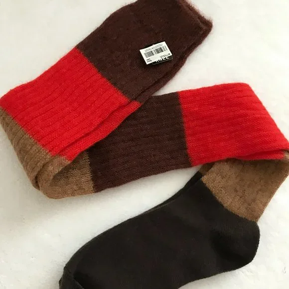 Mohair Over the Knee Colorblock Socks, Women Size O - Picture 8 of 8